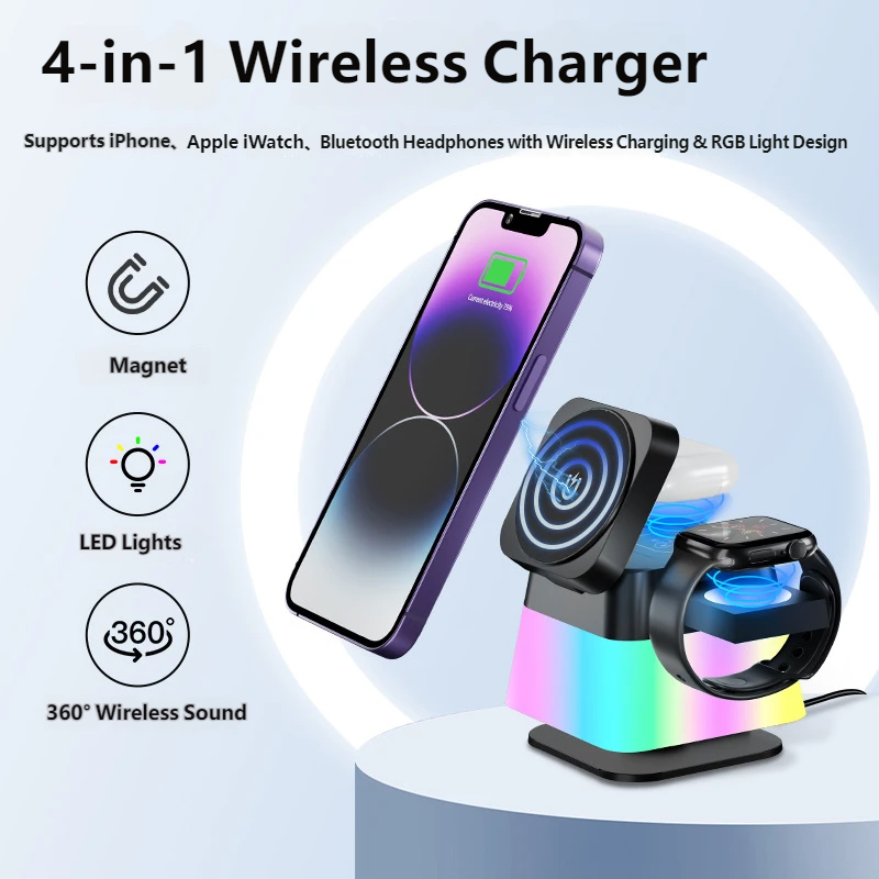 Watch Smartwatch Android - Doppeltes 10W kabelloses Ladegerät, faltbar, 360°