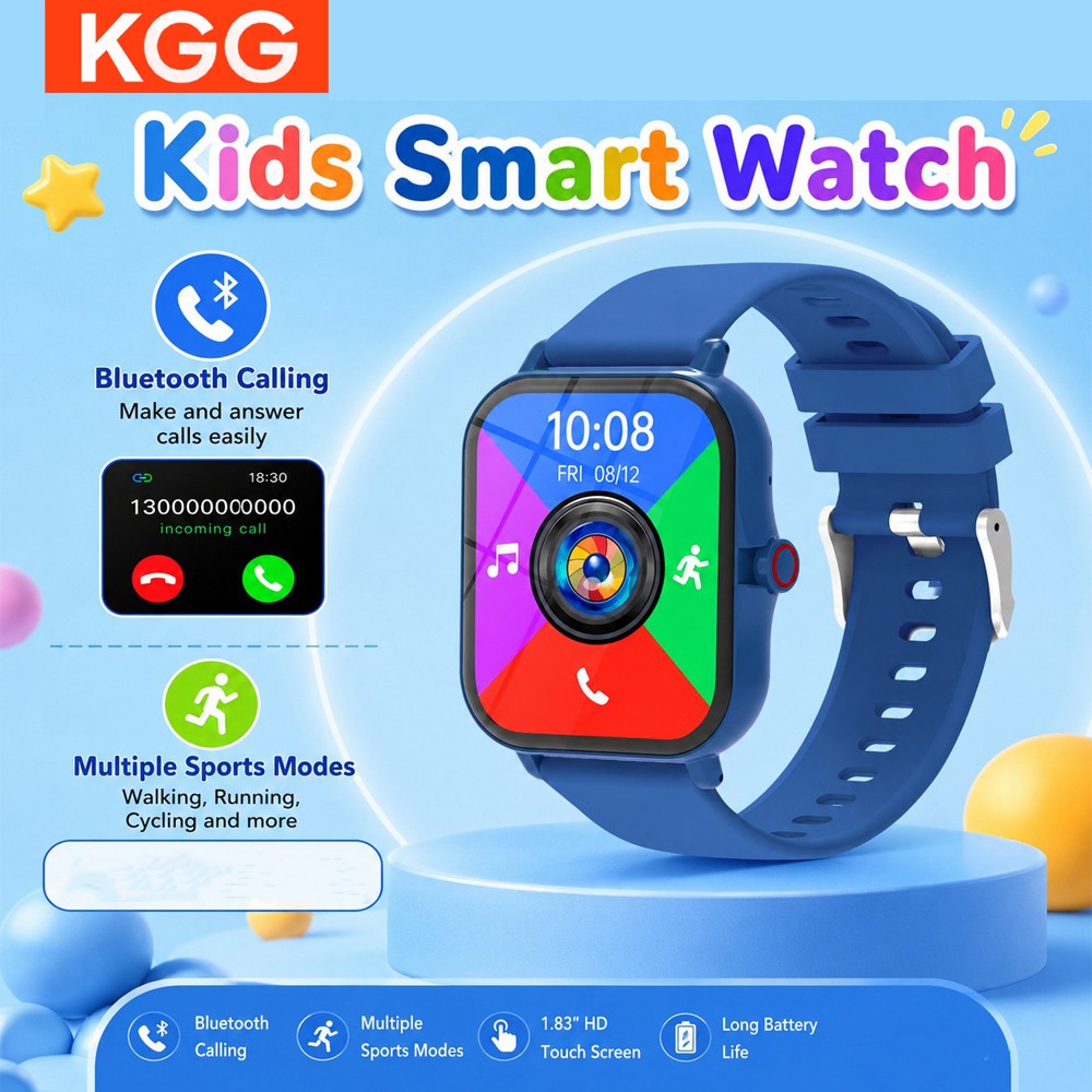 Smartwatch Watches For Girls Kids - Kinder-Smartwatch 1,83'' HD-Bildschirm BT-Anruf Kamera Musikwiedergabe