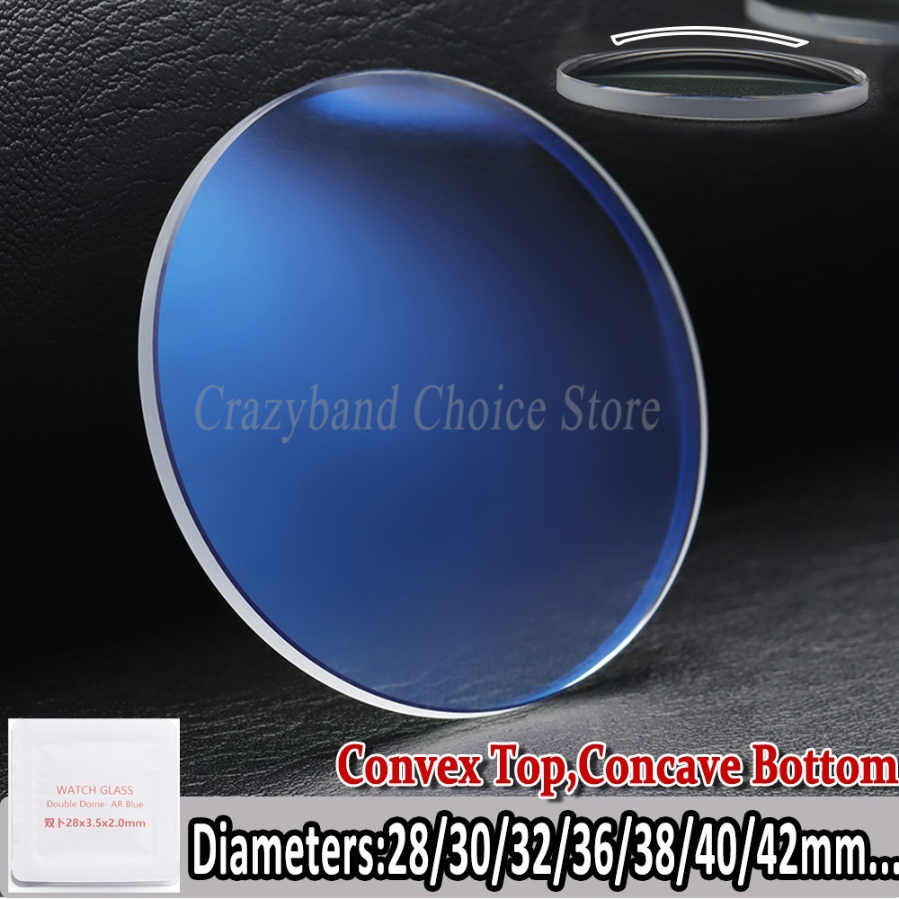 Watch Crystal Replacement - Uhrenglas, Saphir-Ersatzglas, doppelt gewölbtes AR-Blau, 1,5/2,0/2,5