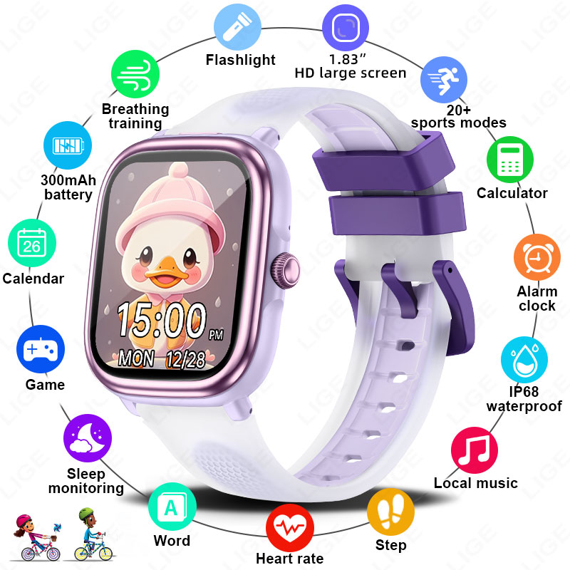 Smartwatch Watches For Girls Kids - LIGE 2026 Neue Kinder-Lern-Smartwatch mit Puzzle-Spielen,