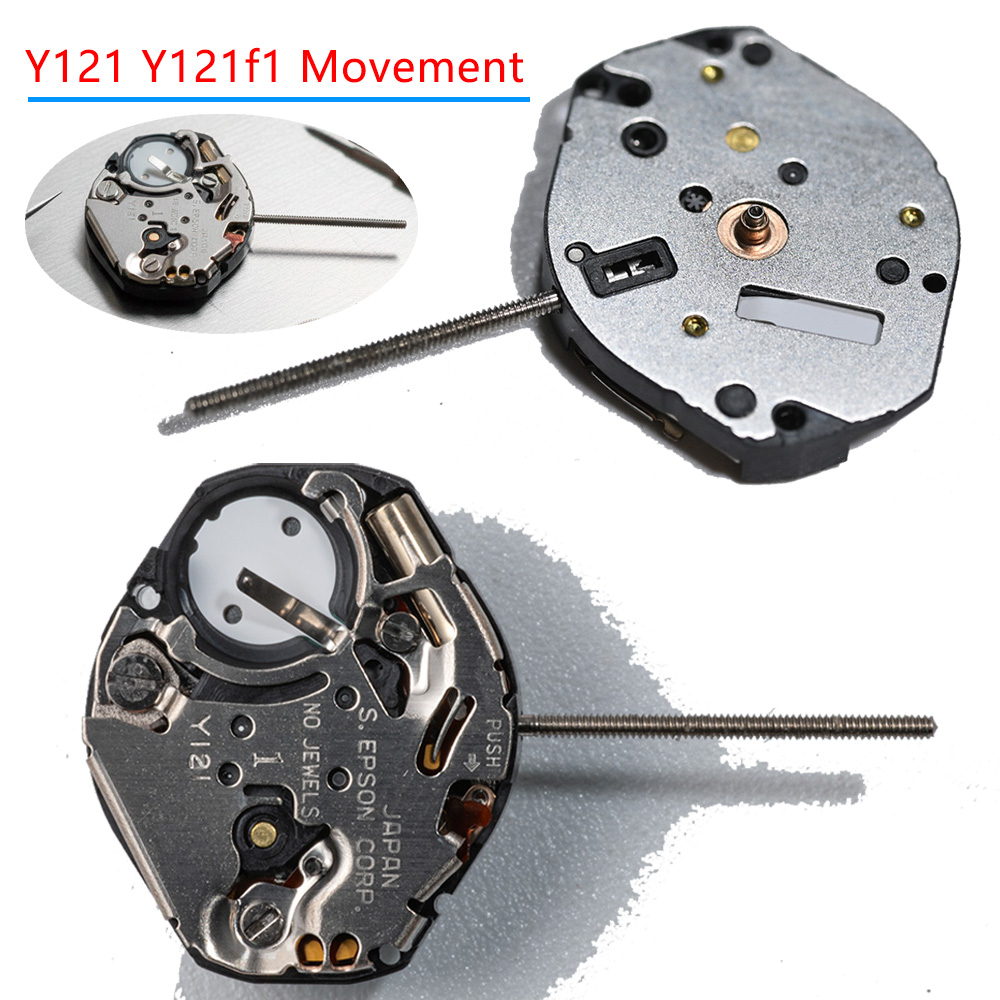 Watch Crystal Replacement - Hochwertiges Ersatz-Uhrwerk für Y121, 3-Zeiger-Quarz-Kristall-Uhrwerk mit/ohne