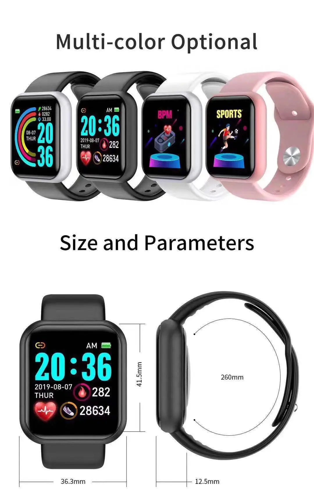 Watch Smartwatch Android - D20 Pro Smartwatch Herren Y68 Smartwatch,
