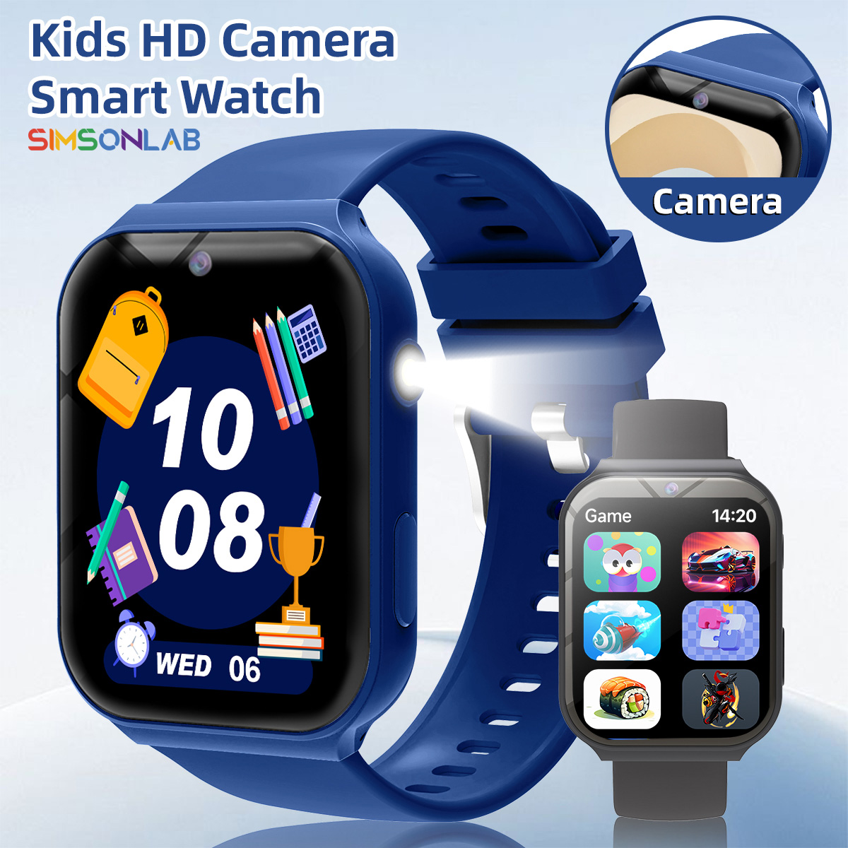 Smartwatch Watches For Girls Kids - Lernpartner für Kinder HD-Kamera Taschenlampe Multi-Spiele