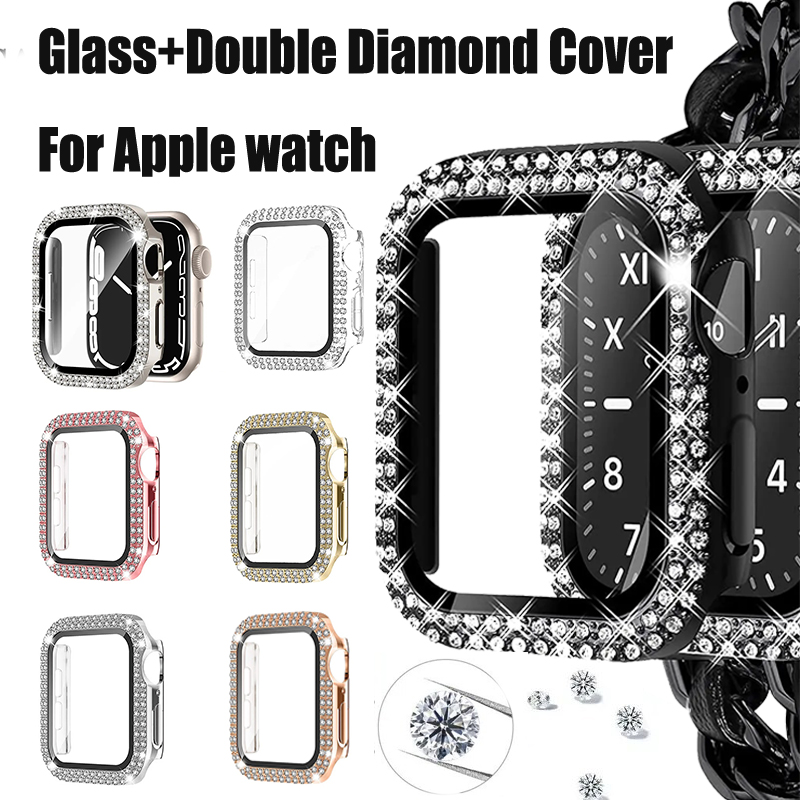 Iwatch Smartwatch Series 7 - Glas + Diamant-Abdeckung für Apple Watch-Gehäuse