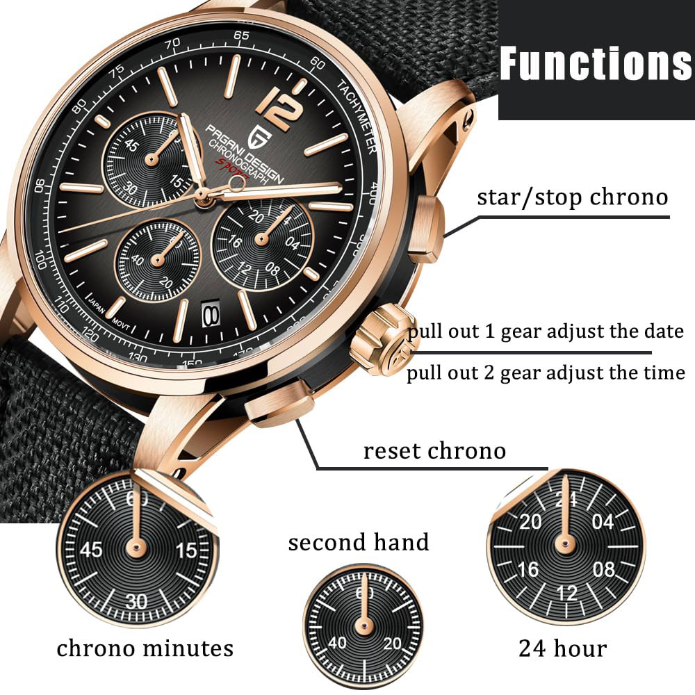 Smartwatch Watches For Men Brands - PAGANI DESIGN Neue Herrenuhr 41mm Chronograph