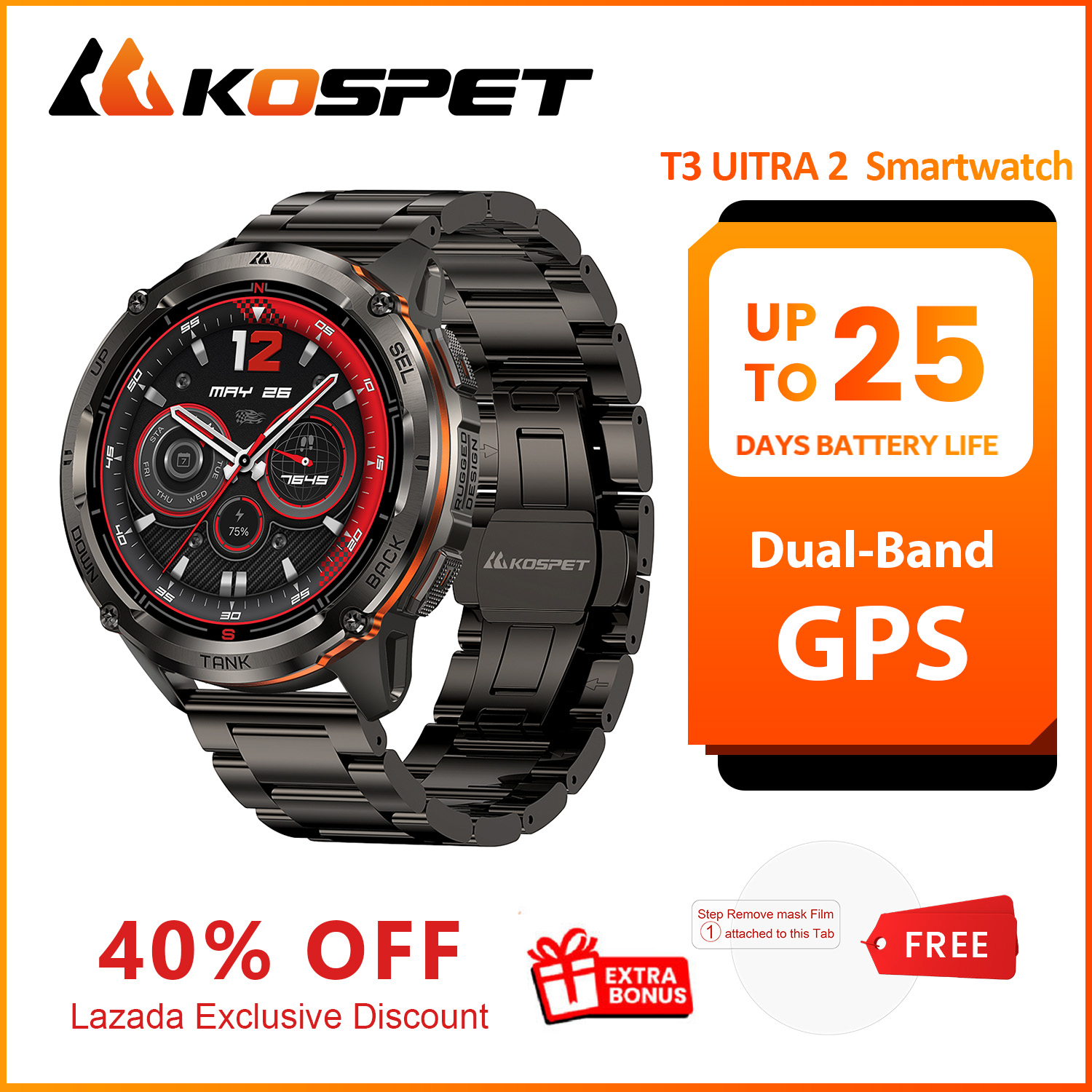 Smartwatch Premium Watches For Men - 2026 Neue KOSPET TANK T3 Ultra2