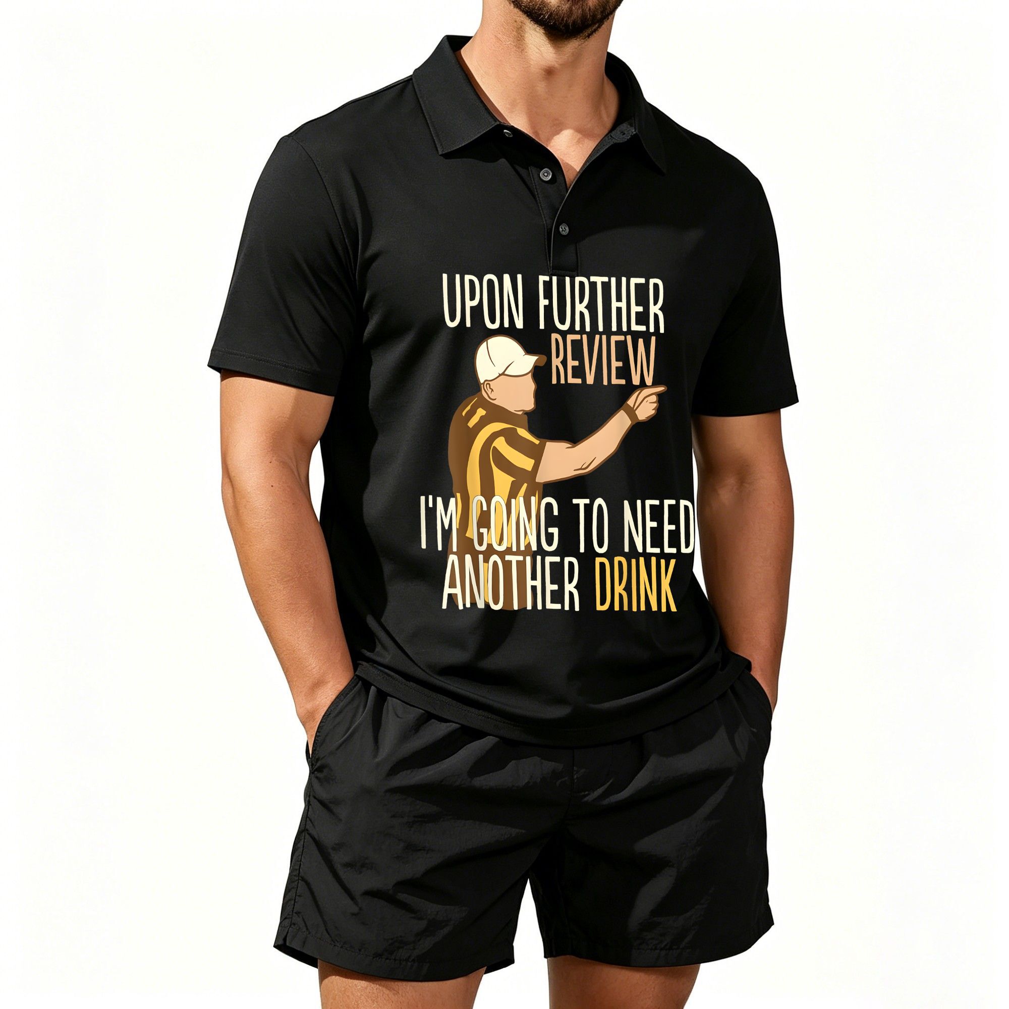 Watch Es - Herren-Poloshirt und Strandshorts-Set. Nach dem Ansehen