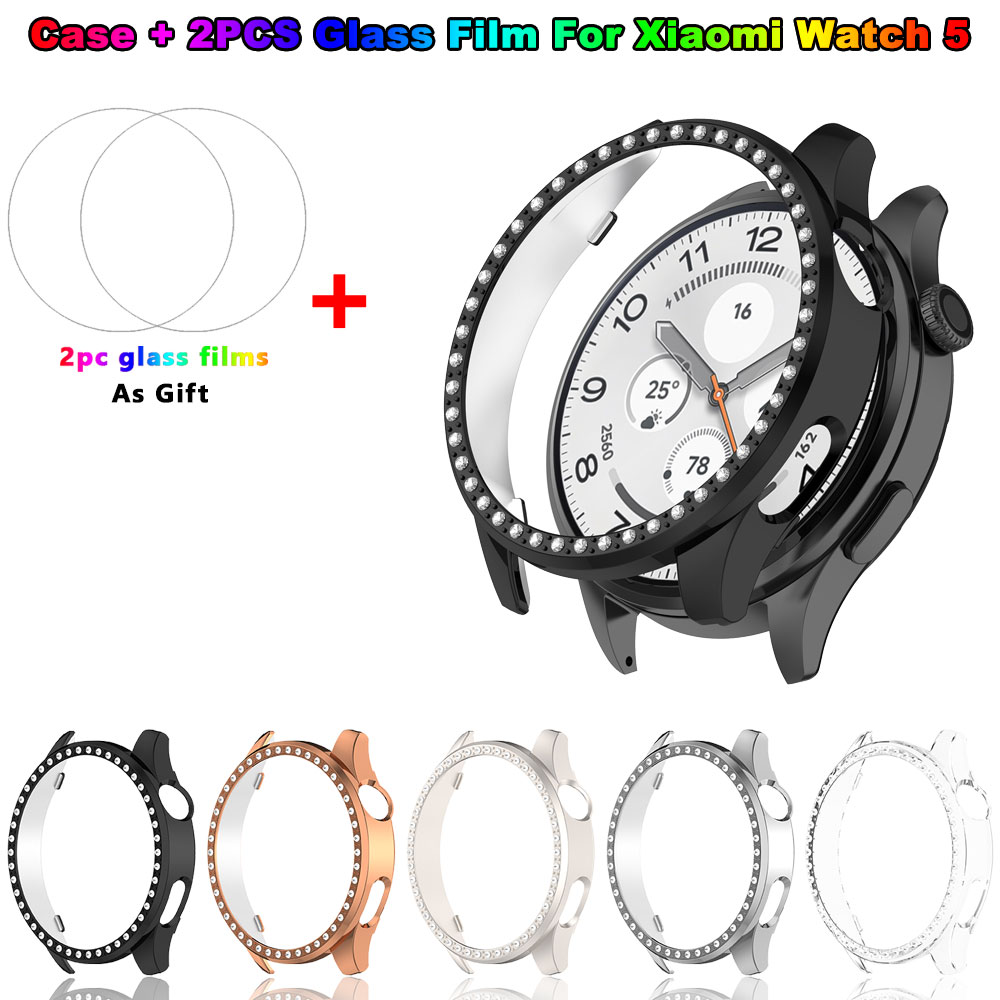 Watch Smartwatch Android - Bling PC-Hülle + Glasfolie für Xiaomi