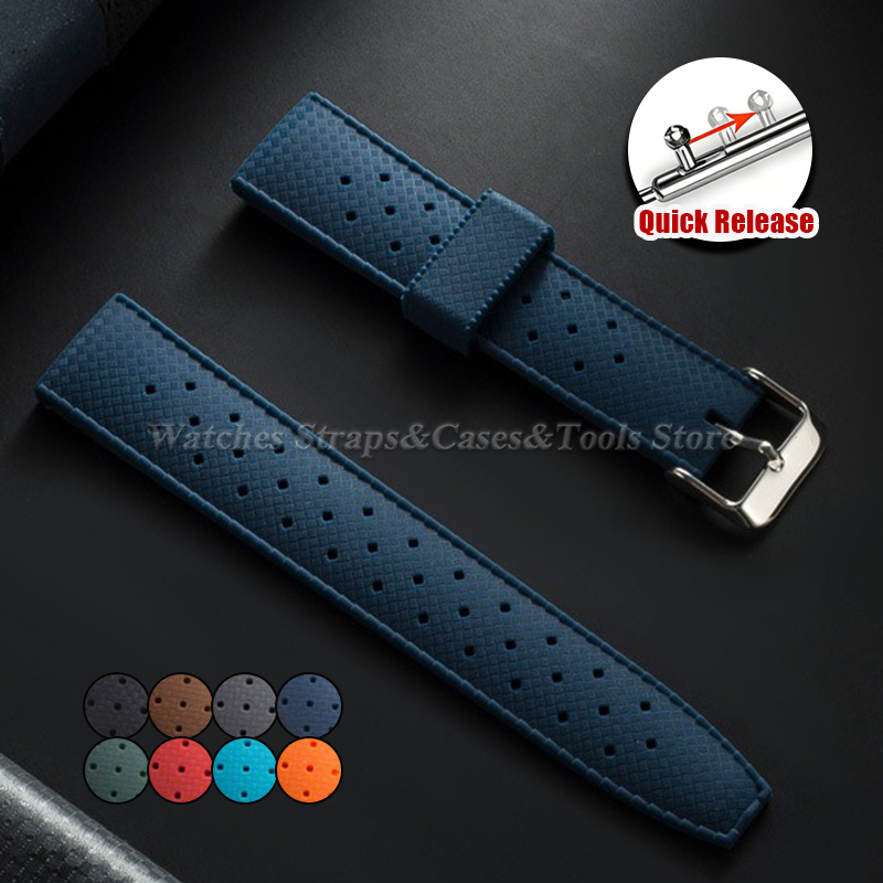 Smartwatch Premium Watches For Men - Premium Tropisches Gummi-Uhrenarmband 20mm 22mm Schnellverschluss