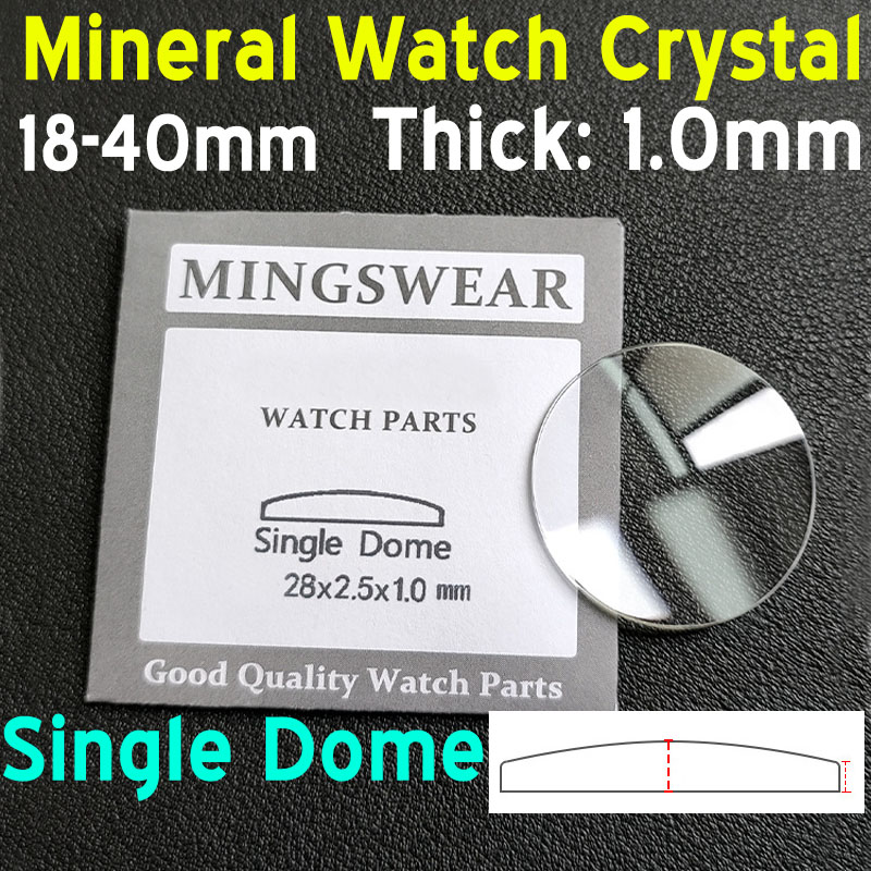 Watch Crystal Replacement - 1 mm dickes, rundes, konvexes Mineral-Uhrenglas