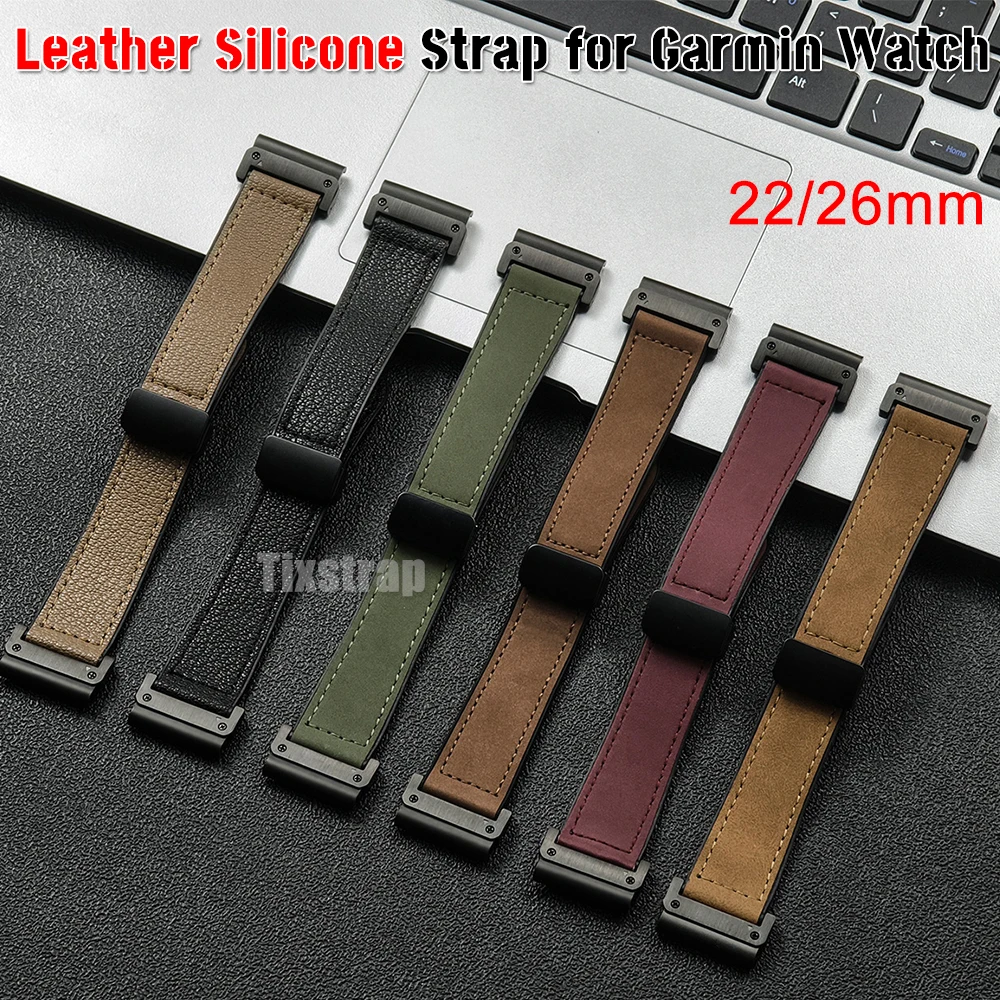 Watch Smartwatch Android - Leder Silikon Uhren armband für Garmin