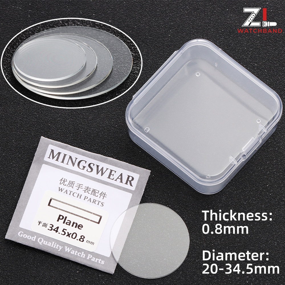 Watch Crystal Replacement - Dicke 0,8 mm, Durchmesser 20–34,5 mm,